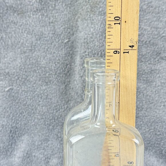 Antique 2 Embossed Glass W/Unique Rectangular Shape 1 Cough 1 Plane Bottle - Picture 12 of 12